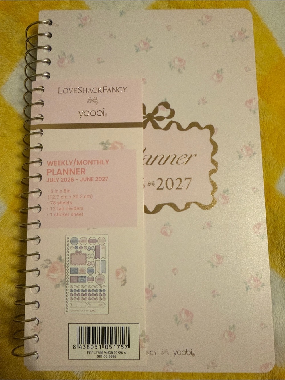 LoveShackFancy x Yoobi Weekly/Monthly Planner - Pink Floral